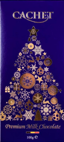 CACHET Vianočná mliečna čokoláda BLUE